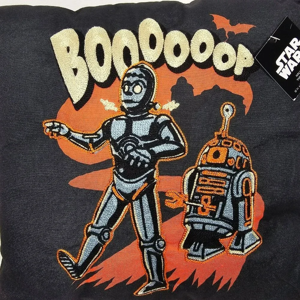 Star Wars Halloween Droids Embroidered Throw Pillow 16x16